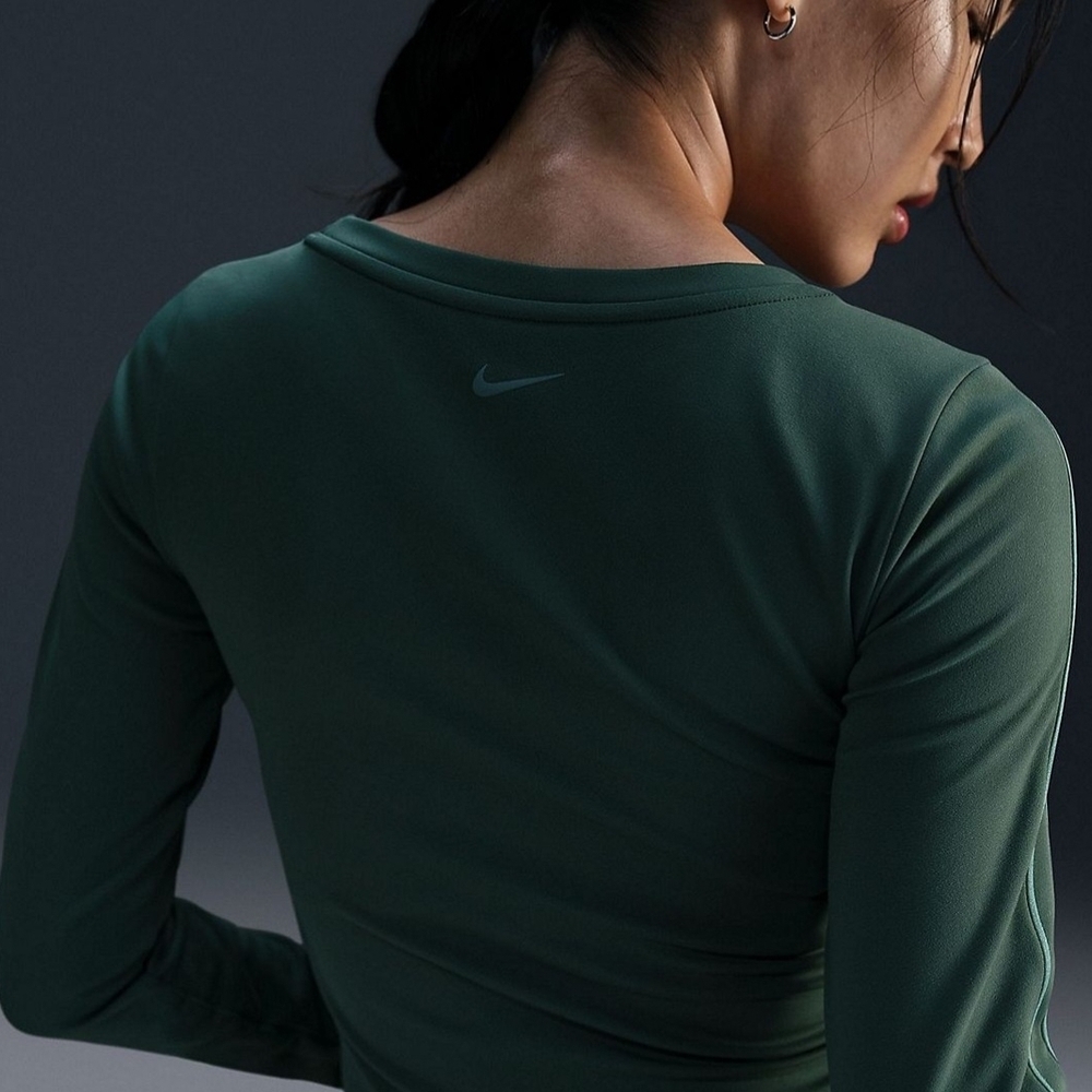 Nike Dark Green Long Sleeve Crop Athletic Top Size Small - Picture 11 of 11